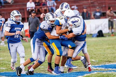 It was a Bulldog pile up on the Victor running back.