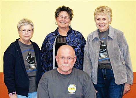 Polson’s Friends of the Library Board of Directors regrouped with Paula Aznoe as treasurer; Diane Farquhar, vice president; Barbara Hammons, secretary; and John Freemole, president.