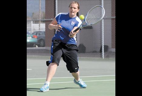 Kayla Billette’s look of determination on the court matches her style of play. Billette would go on to win the majority of her matches during last week’s competitions.