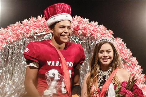  2018 Homecoming King Darshan Bolen and Queen Frankie Wright.