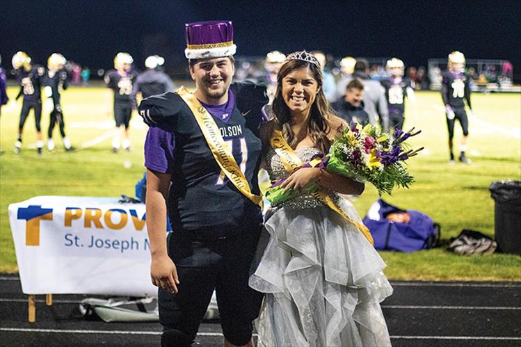 Polson's homecoming king and queen, Wyatt Goode and Olivia Perez, are all smiles.