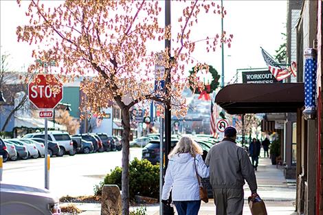 Shoppers wandered down Main Street in Polson taking part in Small Business Saturday. 