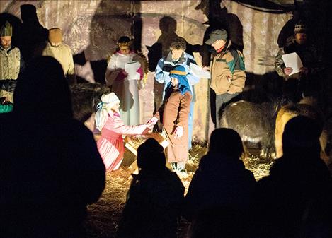 A fairground barn offers the ideal setting for a live nativity at Lights Under the Big Sky.