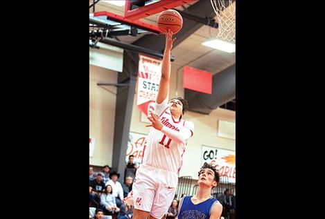 Warrior Cody Tanner lays it up for a score.