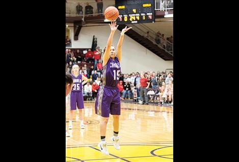 Lady Viking Destiny Manuel shoots the game winning shot.