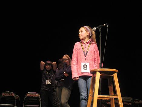 St. Ignatius sixth grader Lola Schock battles in the spelling bee as the tension increases.