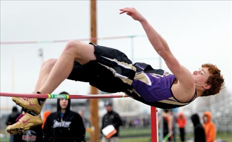 Jared Rubel clears the high jump at the Lake County Invitational.