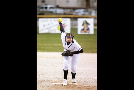 Polson's Lauren Vergeront winds up for the pitch.