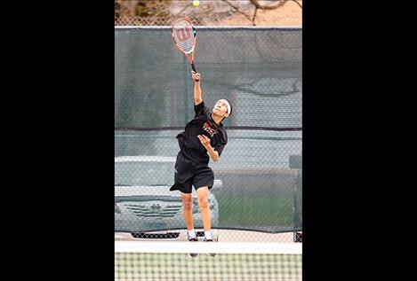 Ronan Chief Dillon Pretty On Top rockets a serve for a point.