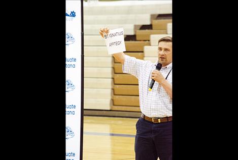 Principal Tyler Arlint reminds people that the school has a new app.