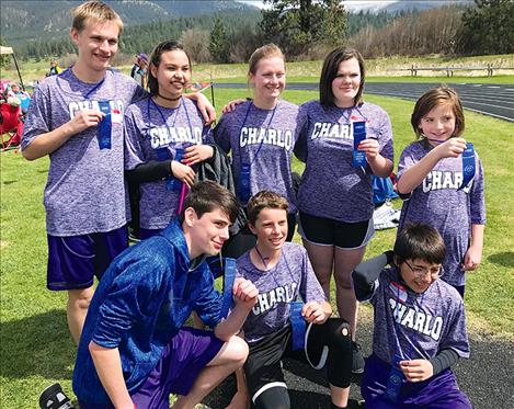 The Charlo Special Olympics relay team celebrates their win in Frenchtown. They advance to the state games next week.