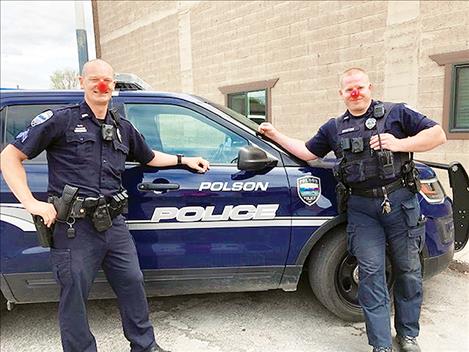 The Polson Police Department pledge to support local children in need through the Red Nose Day fundraise