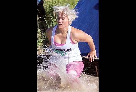Rebecca Judd makes a splash in her first ever Mud Run race.