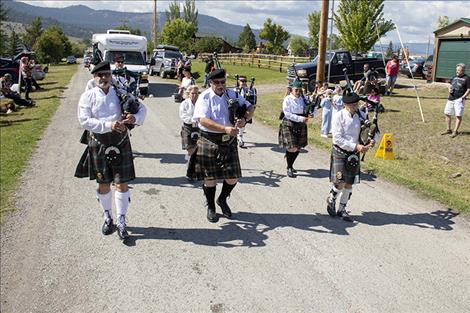 Bagpipers entertain in the Dayton Daze parade.