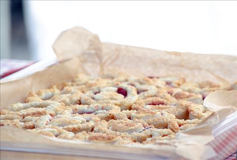 A pan of tarts from Home on the Range waits to be served.