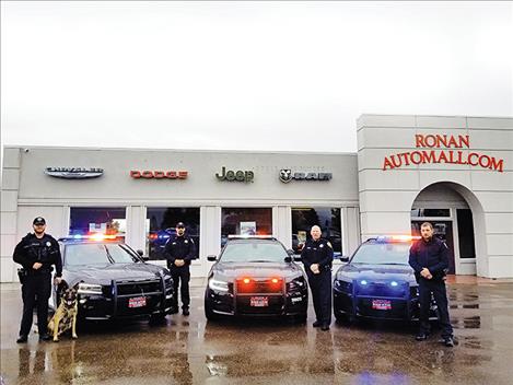 Ronan Police Department purchased three new patrol cars to replace the department's well used older vehicles.