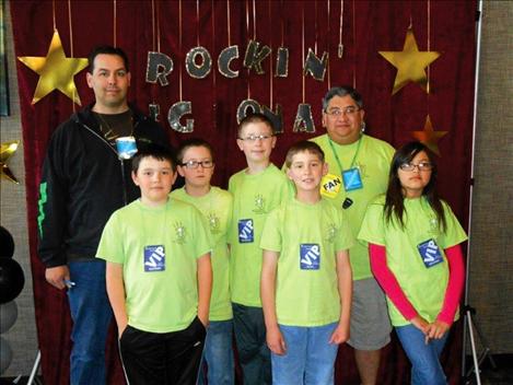 The Junior Bible Quiz team and coaches are, from left, coach Steven Doll, Malachi Warneke, Teryn Clairmont, James Normandeau, Liam Doll, coach Shawn Clairmont and Kailana Clairmont.