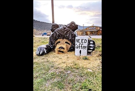 Black Bear Espresso put together the winning hay bale submission with a sleepy bear needing some  coffee. 