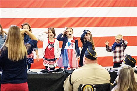 Children at Glacier View School honor veterans with songs, poems and words of thanks. 