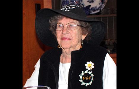 Kay Witham is honored for serving P.E.O. for 60 years.