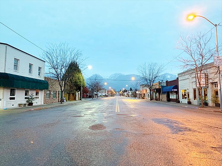 Still asleep: Main Street in Ronan is quiet during the early morning hours.