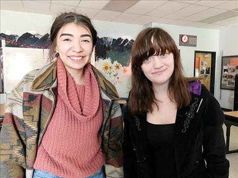 Ronan High School juniors Grace Sutherland and AudriAnna O’Connor won second and third place in an MLK poetry and essay contest in Missoula. Not pictured is Ronan junior Devin Panzetanga, who placed first.