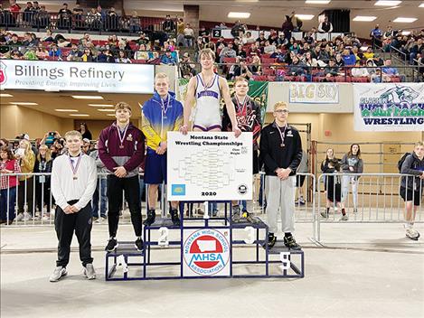 Mission/Charlo Isaiah Allik wins the State Class B/C 170-pound title.