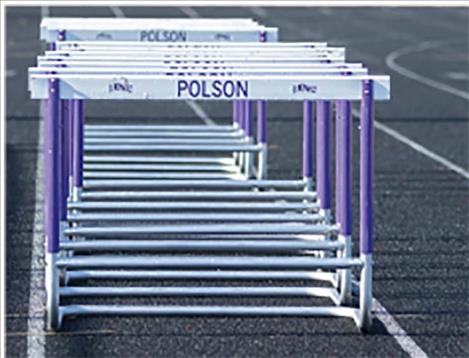 Hurdles at the Polson High School track are not being used due to COVID-19.