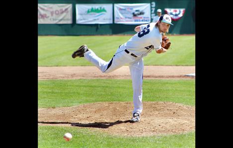 Mariners’ pitcher Chris Drebes helped the team finish in third place at the Big Bucks Tournament last weekend in Libby.