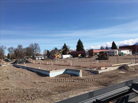 Construction on the new Linderman Gymnasium progresses. 