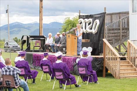 Ginger Zempel  addresses the Charlo High School Class  of 2020.