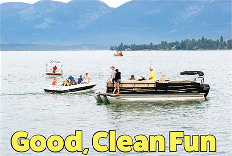Boaters get an early start on summer activities on Flathead Lake.  