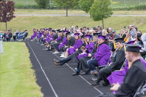 Rob Zolman / Valley Journal The PHS Class of 2020 awaits somewhat patiently for their names to be called. 