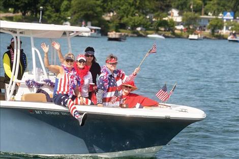 Rob Zolman / Valley Journal Some boaters enjoy the Fourth of July morning with a “President Trump Boat Parade,” hosted by the Lake County Republican Women.