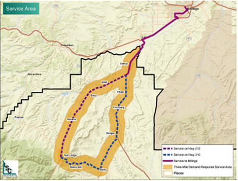 The Carbon County Area Ride & Transit loop