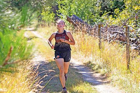 Olivia Heiner was the top finisher for Ronan girls cross country runners.