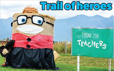 Teachers are shown appreciation with this Trail of Bales entry.  