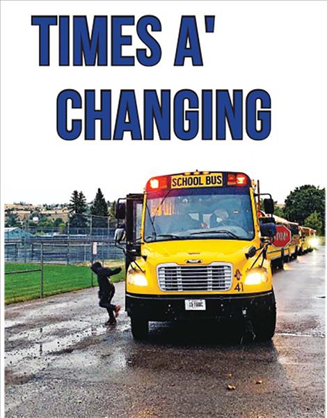 Polson School District students arrive at school on the morning buses.    