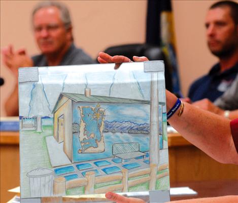 A drawing of the mural at Boettcher Park shows the artist’s rendering of the art piece, which was approved by the Polson City Commission at the July 1 meeting.