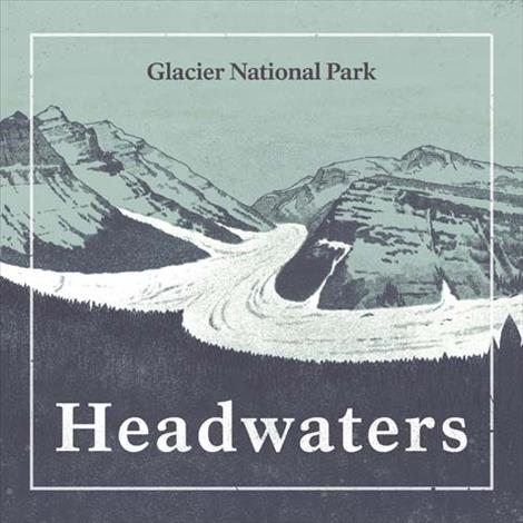  Cover art for Glacier’s new podcast shows a mountainous landscape illustration of what the park might have looked like during the Ice Age. 