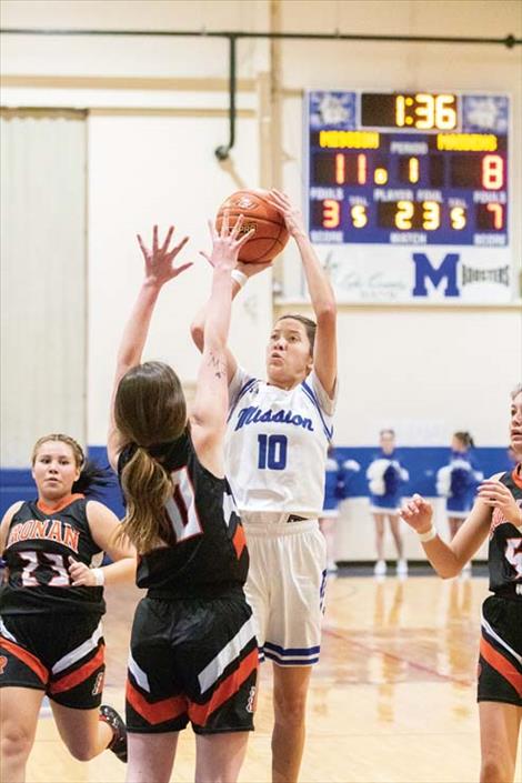 Lady Bulldog Madyson Currie shoots a jumper. 