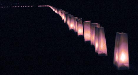 Luminaries lined the full circle of the Ronan track.