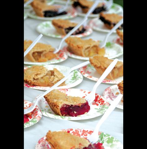 A variety of homemade pies was available at Saturday's Amish auction.