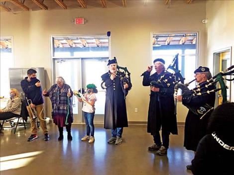 The Dick Bratton bagpipers joined the festivities.