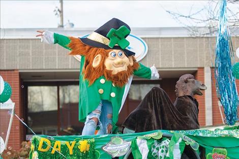 The Ronan  St. Patrick’s Day parade featured  40 entries in all for a spirited  celebration.