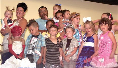 Contestants gather for the Little Mister and Miss Good Old Days pageant.