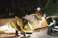 Guardrail keeps vehicle from going in creek