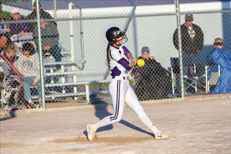 Polson Lady Pirate slugger Kobbey Smith ends the game with a grand slam home run. 