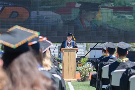 Salutatorian Tucker Lytton addresses the RHS Class of 2021.