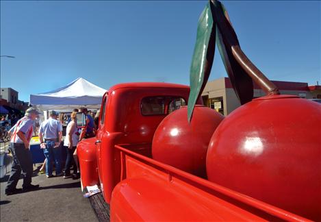A 1947 Ford pickup held a pair of enormous metal cherries.